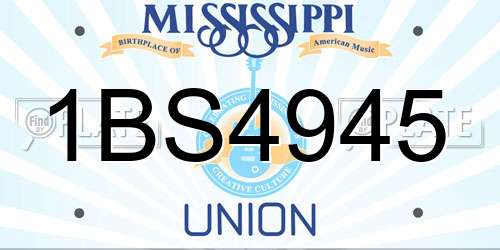 1BS4945 Mississippi License Plate