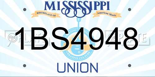 1BS4948 Mississippi License Plate