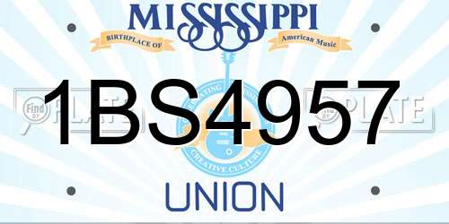 1BS4957 Mississippi License Plate