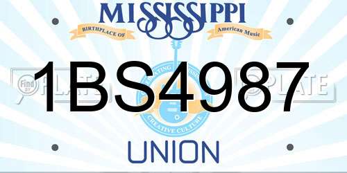 1BS4987 Mississippi License Plate