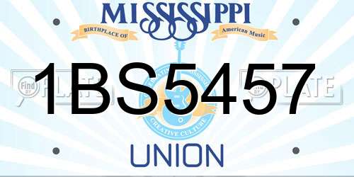 1BS5457 Mississippi License Plate