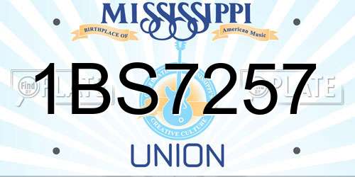 1BS7257 Mississippi License Plate