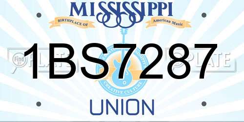 1BS7287 Mississippi License Plate