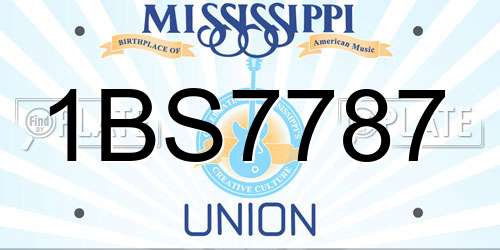 1BS7787 Mississippi License Plate