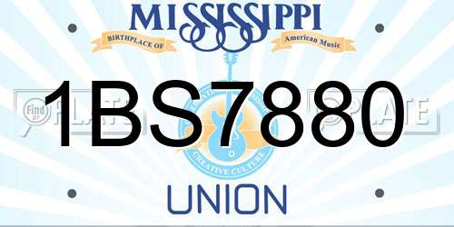 1BS7880 Mississippi License Plate