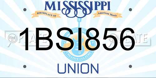 1BSI856 Mississippi License Plate