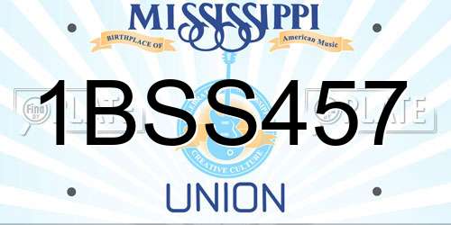 1BSS457 Mississippi License Plate