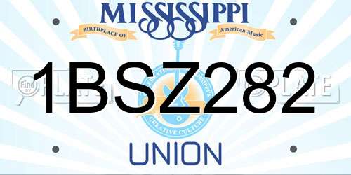 1BSZ282 Mississippi License Plate