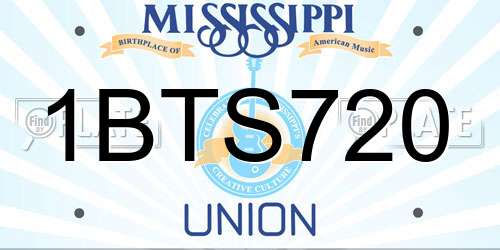 1BTS720 Mississippi License Plate