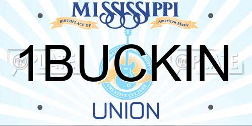 1BUCKIN Mississippi License Plate