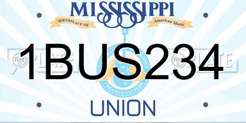 1BUS234 Mississippi License Plate