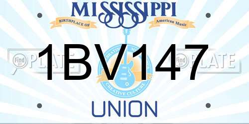 1BV147 Mississippi License Plate
