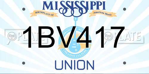 1BV417 Mississippi License Plate