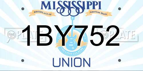 1BY752 Mississippi License Plate