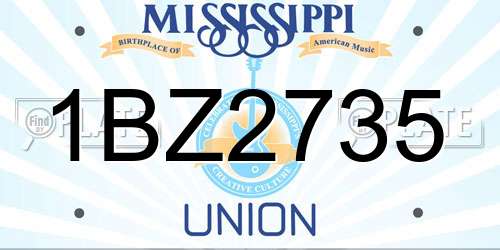 1BZ2735 Mississippi License Plate