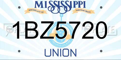 1BZ5720 Mississippi License Plate