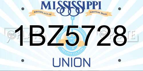 1BZ5728 Mississippi License Plate