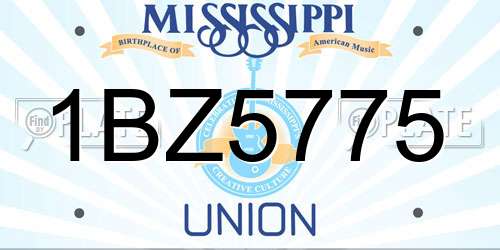 1BZ5775 Mississippi License Plate