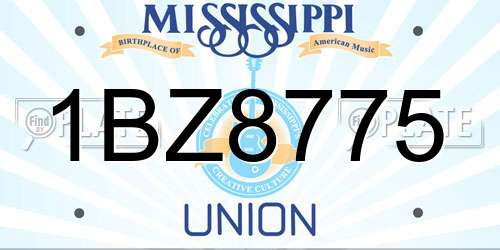 1BZ8775 Mississippi License Plate