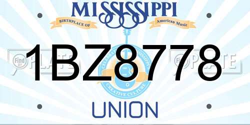 1BZ8778 Mississippi License Plate