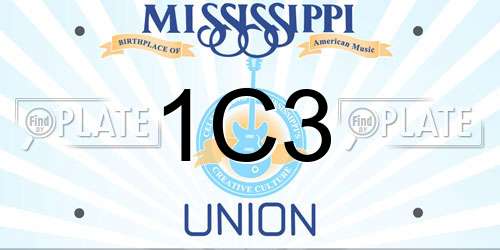 1C3 Mississippi License Plate