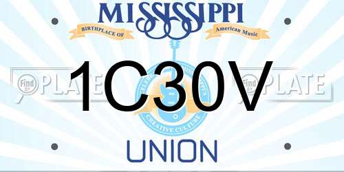 1C30V Mississippi License Plate