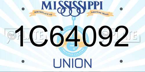 1C64092 Mississippi License Plate