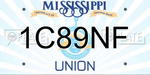 1C89NF Mississippi License Plate