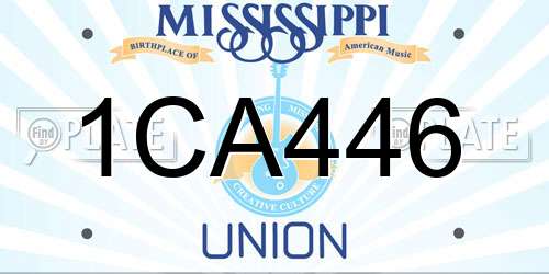 1CA446 Mississippi License Plate