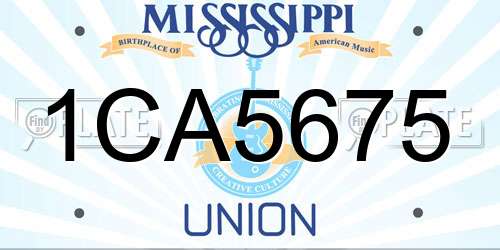1CA5675 Mississippi License Plate