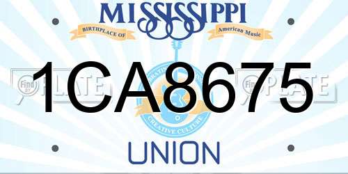 1CA8675 Mississippi License Plate