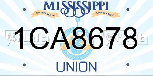 1CA8678 Mississippi License Plate