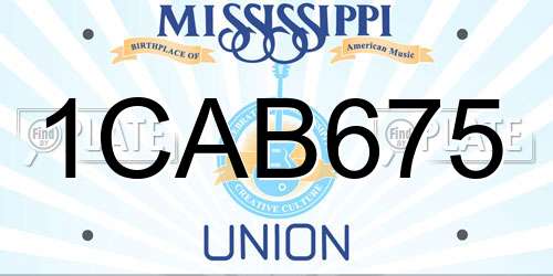 1CAB675 Mississippi License Plate