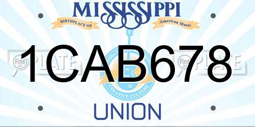 1CAB678 Mississippi License Plate