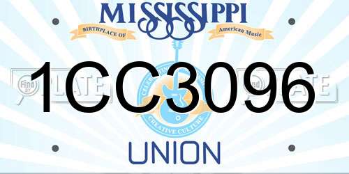 1CC3096 Mississippi License Plate