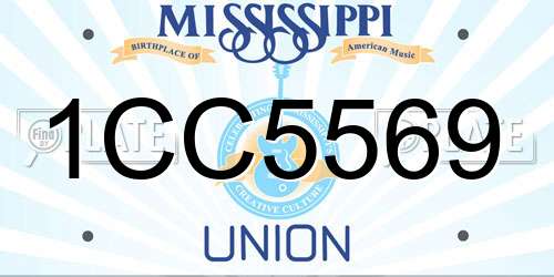 1CC5569 Mississippi License Plate