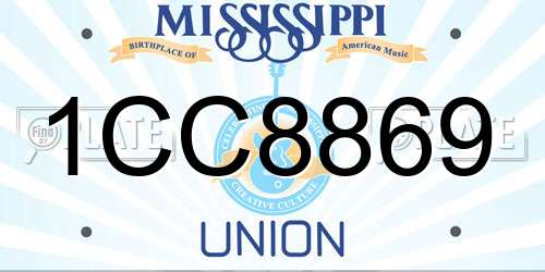 1CC8869 Mississippi License Plate