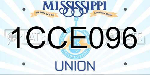 1CCE096 Mississippi License Plate