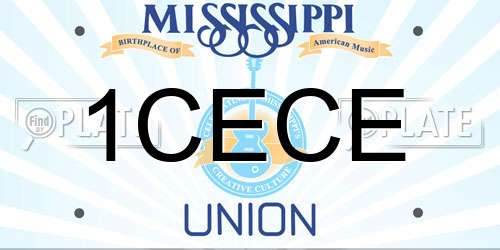 1CECE Mississippi License Plate