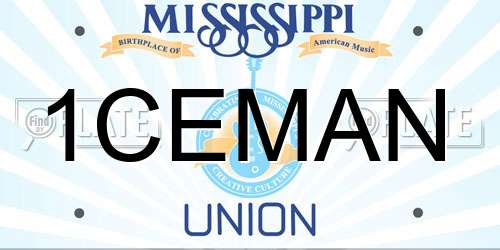 1CEMAN Mississippi License Plate