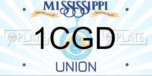 1CGD Mississippi License Plate