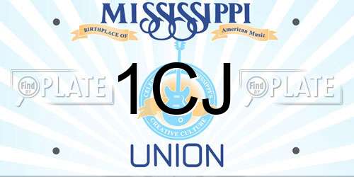 1CJ Mississippi License Plate