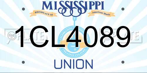 1CL4089 Mississippi License Plate