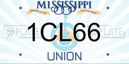1CL66 Mississippi License Plate