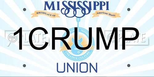 1CRUMP Mississippi License Plate