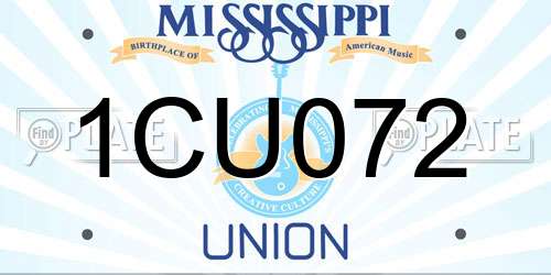 1CU072 Mississippi License Plate