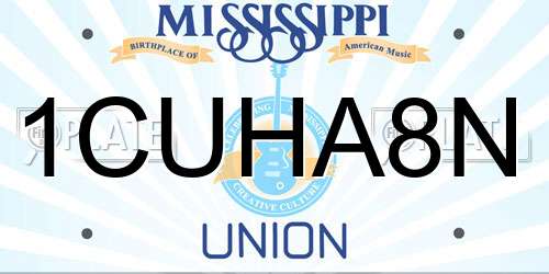 1CUHA8N Mississippi License Plate