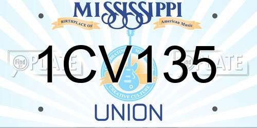 1CV135 Mississippi License Plate