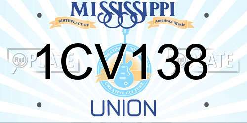 1CV138 Mississippi License Plate