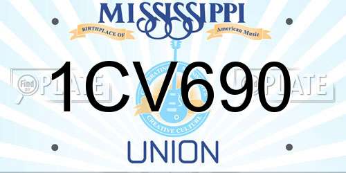 1CV690 Mississippi License Plate